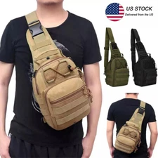 Men Backpack Tactical Sling Bag Chest Shoulder Fanny Pack Cross Body Molle Pouch