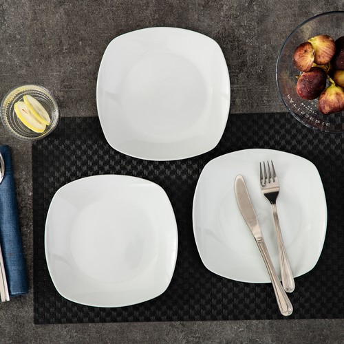 MALACASA Serie Elisa 6 teilig Set Porzellan Dessertteller Grauweiß Kuchenteller - Bild 11 von 12