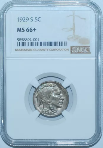 1929 S NGC MS66+ Buffalo Nickel