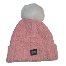 Polar Extreme Woman's Insulated Thermal Faux Pom Winter Hat Beanie Fleeced lined
