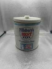 Vintage Pillsbury's Best XXXX All Purpose Flour Metal Tin Button Lid J L Clark