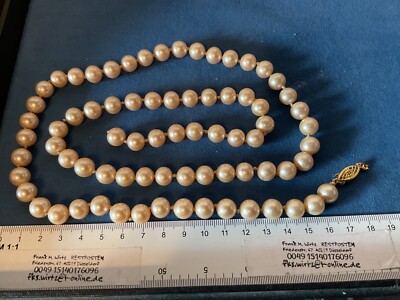 perlenartige Kette ca 80 cm defekt DIY NOS Neugablonzer Werkstatt