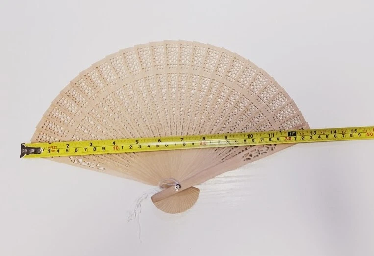 Handheld Wooden Folding Japanese Sandalwood Fan Wedding Outdoor Tea party Gift - Image 3 of 4