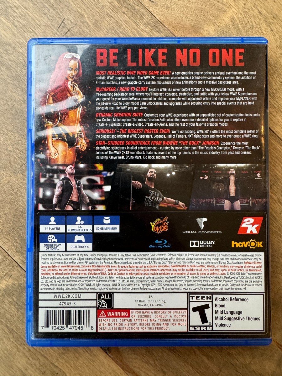 WWE 2K18 (Sony PlayStation 4, PS4, 2017) No Manual 710425479458| eBay
