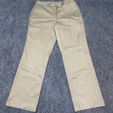 NEW Edwards Pants Womens 16 UL Khaki Woven Flat Front High Rise Slash Pockets