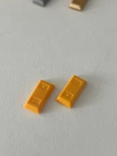 LEGO parts 99563 (2pcs) Minifigure, Utensil Ingot Bar Gold