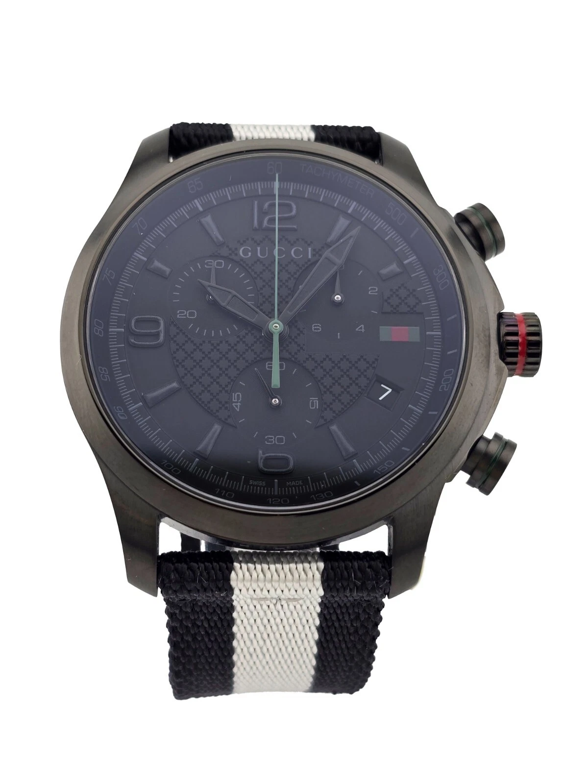 Gucci G-Timeless YA126244 Black Dial Nylon Strap Men's Watch | eBay