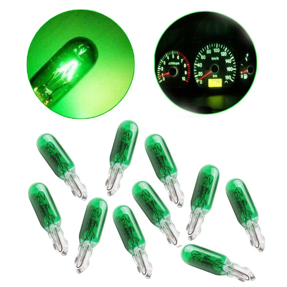 10pcs 12V W2W T5 Car Dashboard Dash Panel Gauge Halogen Lamp Bulbs Accessories - Image 4 of 4