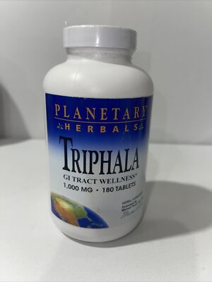 Triphala Supplement 1000mg, 180 Tabs Sealed Damaged Outer Packaging