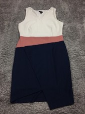Metaphor Sheath Dress Womens Size XL White Blue Pink Sleeveless