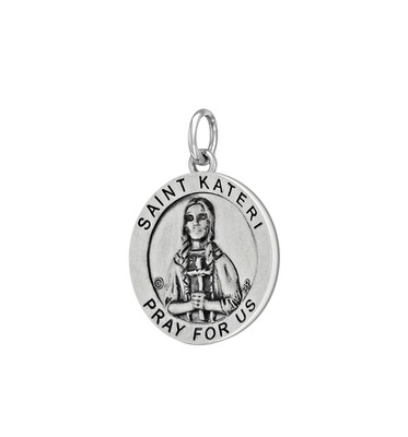 Sterling Silver (925) Saint Lucy Medal - Handcrafted In Italy, Papal Blessing, Gift Box Included