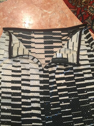 JESSICA McCLINTOCK BEADED BLACK AND WHITE SKIRT SIZE 6 - Picture 6 of 6