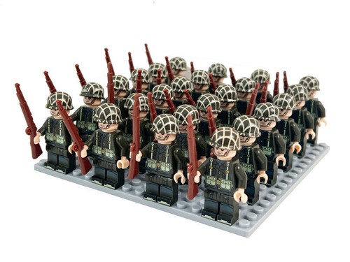 Set 24 pezzi figurine militari WW2 (USA, UK, GER, FRA, SOVIET), regalo giocattolo fai da te per bambini - Foto 35 di 35