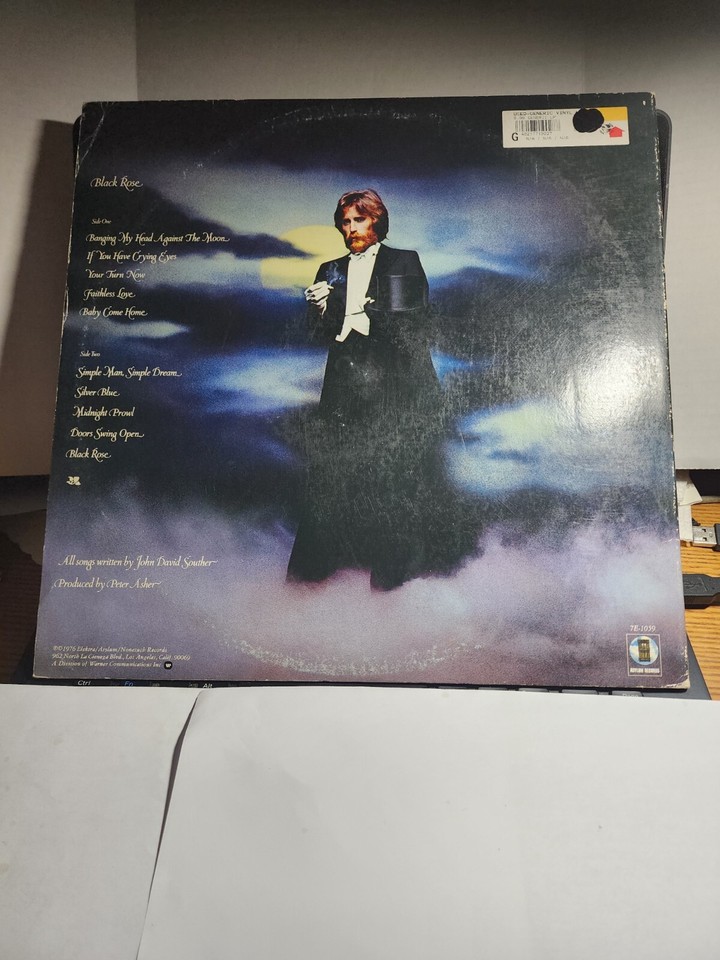 John David Souther ‎ Black Rose Vinyl, LP 1976 Asylum Records ‎ 7E1059 VG R66 eBay