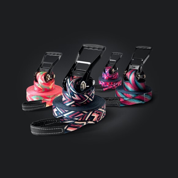 Juego Slackline en 15, 25 o 35 metros de longitud, excelente calidad, diseños únicos