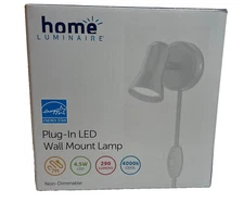 Home Luminaire Plug In LED Wall Mount Lamp Non-Dimmable New In Box Color White