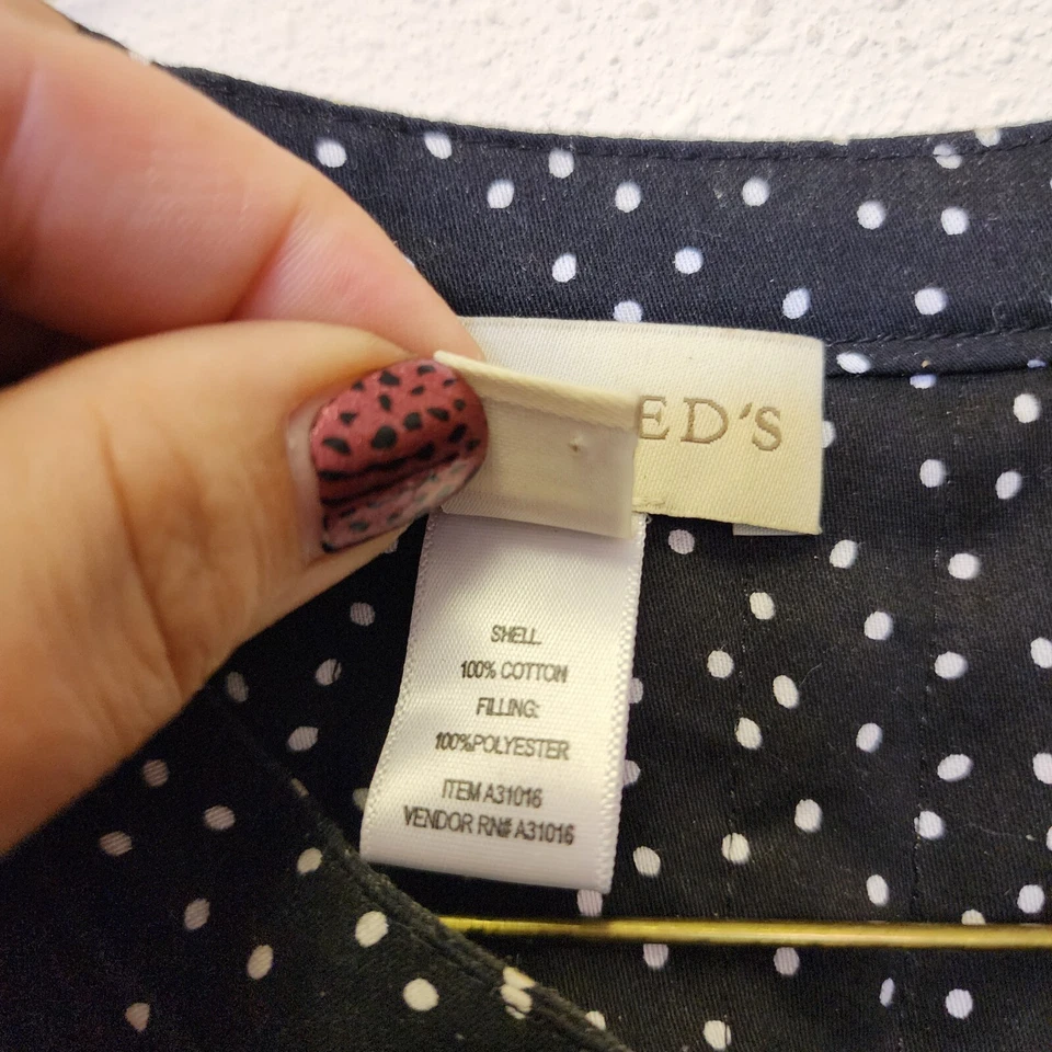 Appleseeds Jacket Blazer Quilted Vintage Women Med Floral Polka Dots Spring Foto 4 de 4