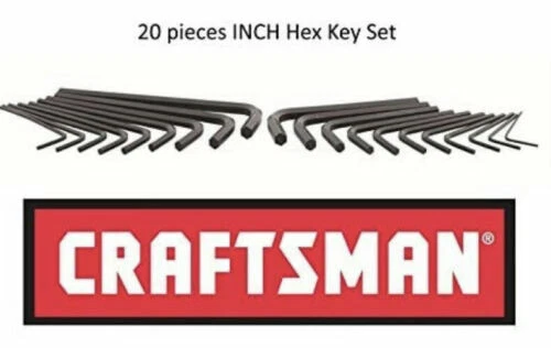 CRAFTSMAN HAND TOOLS 20pc Inch sets Allen / Hex Key wrench set - Image 3 of 4