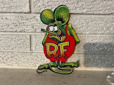 Rat Fink Cut Out Steel Sign Ed Big Daddy Roth 5.5 x 9