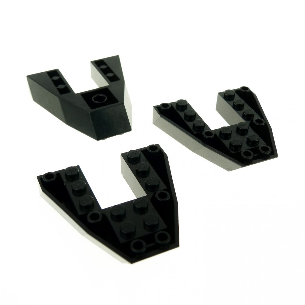 3x Lego Boat Hull Bow Deck Wedge Plate Black 6x6x1 1660 6057 2626