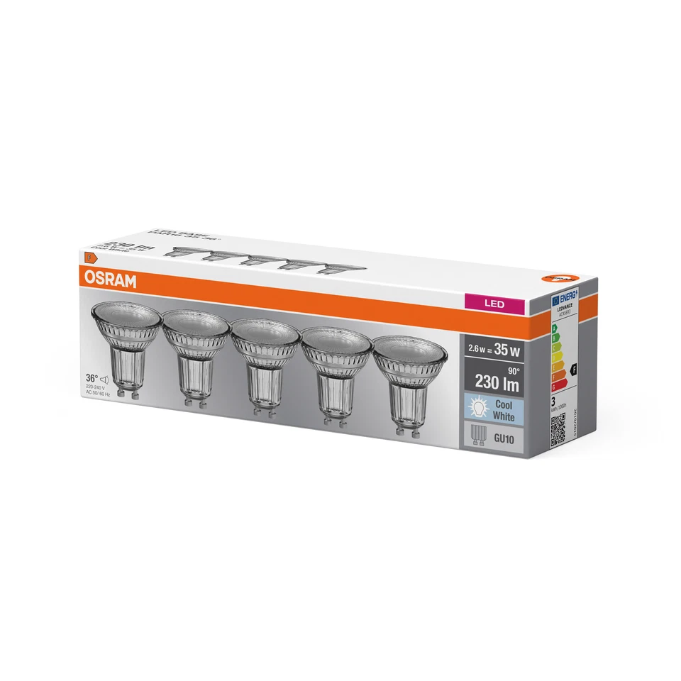 OSRAM LED Base PAR16, Sockel: GU10, Nicht Dimmbar, Kaltweiß, Ersetzt eine - Bild 2 von 4