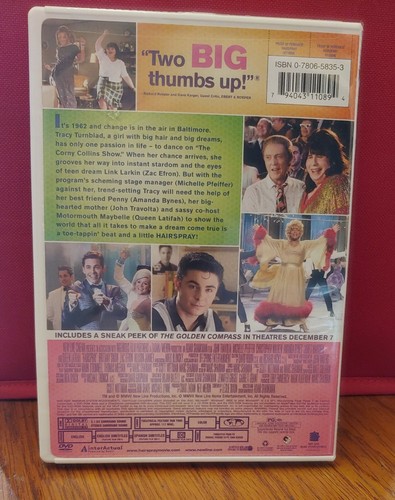 Hairspray (DVD, 2007, Full Frame) John Travolta preowned - Picture 4 of 5