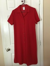 Womans Links Front Button Red shirt Dress - Size MP
