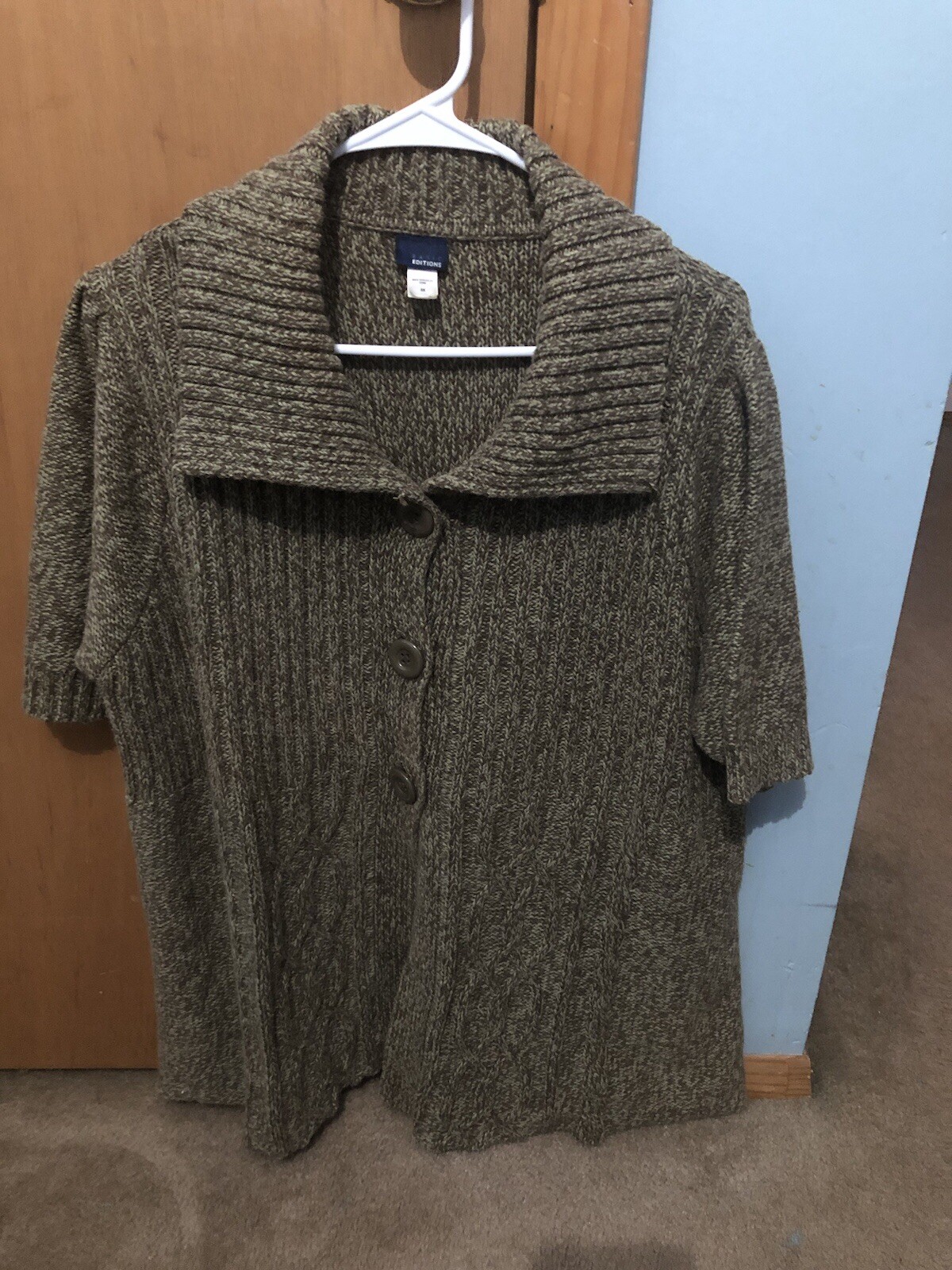 Basic Editions 3X Women’s 3 Button Short Sleeve￼￼… - image 1