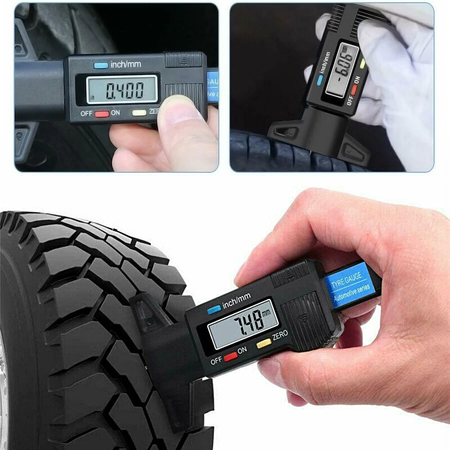 Digital Tire Tread Depth Gauge LCD Display 0-25.4mm 1inch Gauge - Image 3 of 4