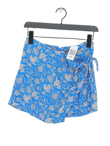 Zara Women's Midi Skirt S Blue Floral 100% Viscose Midi Skort