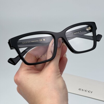 Gucci Women AUTHENTIC Eyeglasses Black Demo Rectangle GG1476OK 001 BRAND NEW