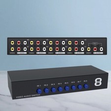 AV Switch Box Composite Selector 8 Port RCA Audio Video 8 In 1 Out To TV
