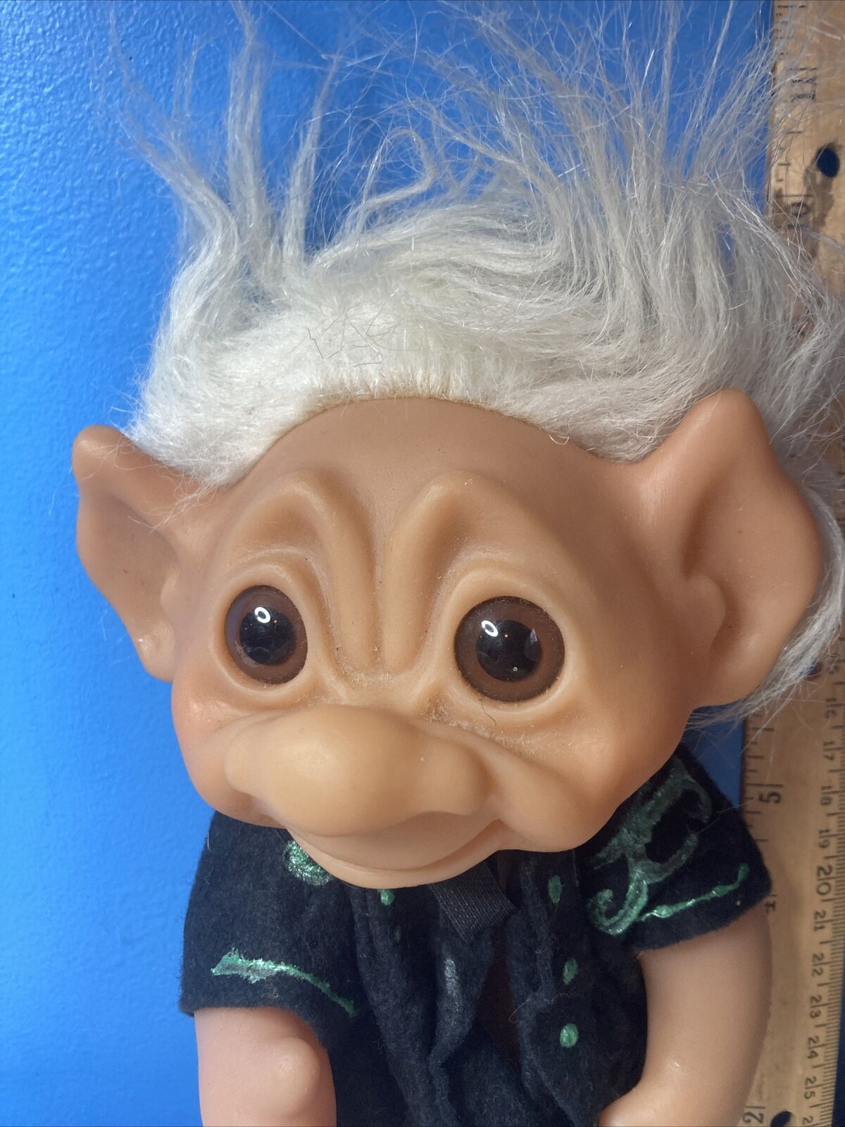 RARE Troll Doll Vintage 1968 Dam 5 White Hair Made in Denmark Sad Face!