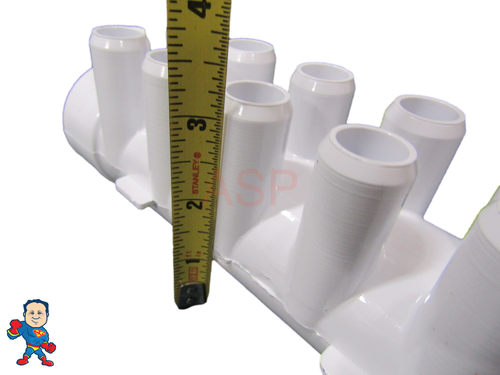 Manifold, 3/4" Smooth Barb, 10 Port, Flow Thru, 1-1/2" Slip x 1-1/2" Spigot - Picture 7 of 10