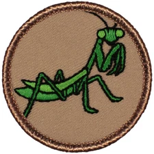 Praying Mantis Patrol Patch - 2" Round Embroidered Patch