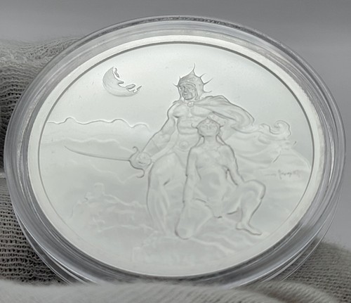 Frank Frazetta Swordsman of Mars 2 oz .999 Fine Silver Round GSM - Picture 4 of 11