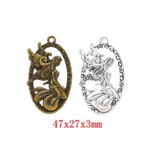 10pcs 47 27 3 MM Alloy Charm Angel Pendant Crafts