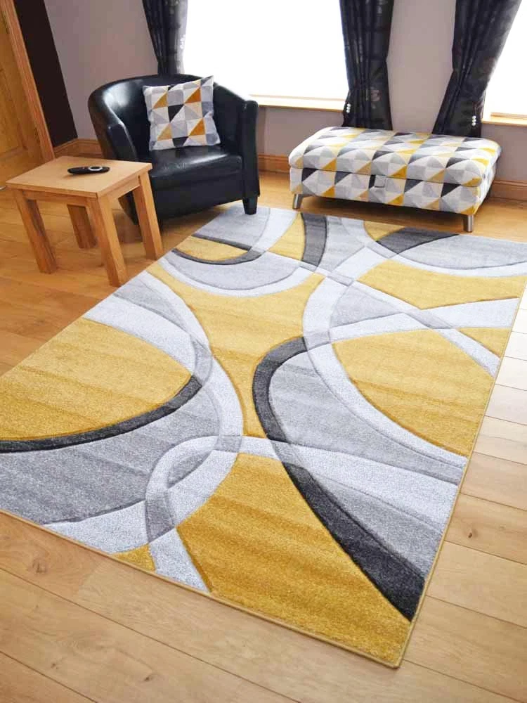Mustard and 2024 grey rug