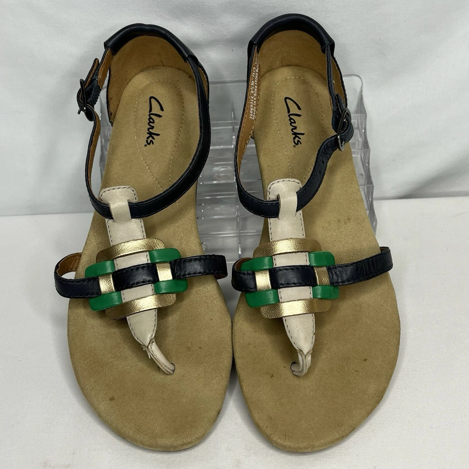 Sandali gladiatore Clarks Qwin Adoria scarpe comode in pelle da donna taglia 8 5M