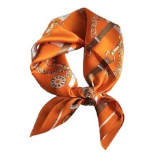 100 Mulberry Silk Neck Scarf - 21"x21" Small Printed Square Neckerchief Scar...