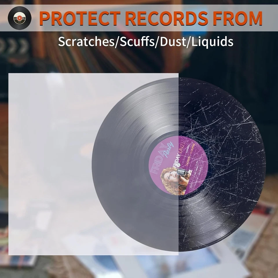 30 Pack Anti Static 12" Vinyl Record Inner Sleeves LP Protectors Foto 4 de 4