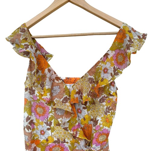NWT Veronica Beard Silk Chiffon Alannah Dress in Orange Self Size XS - Picture 9 of 15