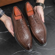 Chic Men's Lace Up Faux Leather Oxfords Dress Work Office Business Wedding Shoes