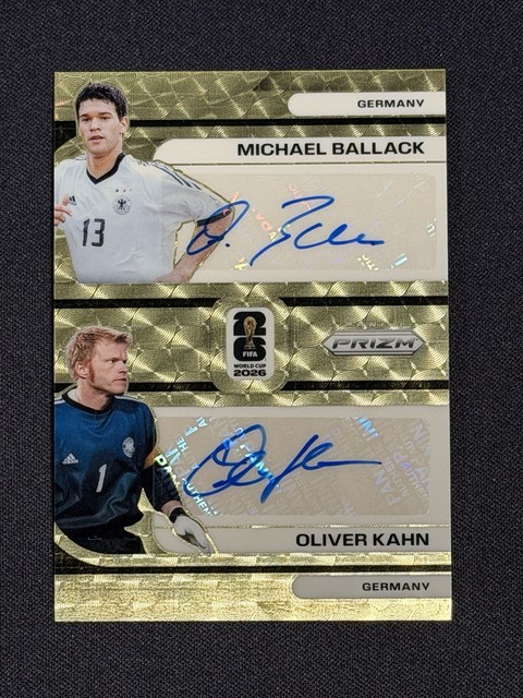 2026 Prizm World Cup Michael Ballack/Oliver Kahn Gold Power 1/1 Dual Auto