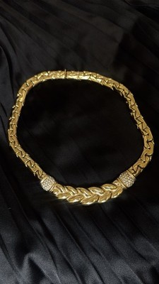 Grossé Gold Necklace with Crystals, Vintage Statement Necklace Vintage