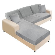 Sectional Couch Covers 6 Pieces Velvet Couch Cushion Covers L Shape Soft Stre...