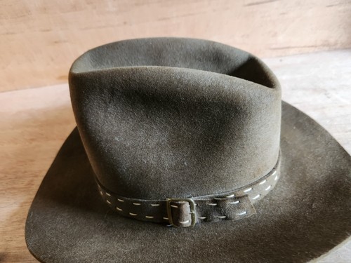 Cowboy Hat Pedigree Thoroughbred 10x Quality Custom Made 7-1/4 Brown A-BAR-K Vtg - Picture 17 of 24