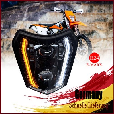 E24 LED Scheinwerfer mit Blinklicht für KTM EXC XCW 250 350 450 500 SMC-R 690