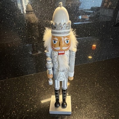 Direct Export Co. Silver White Glitter Christmas Nutcracker Figurine Crown