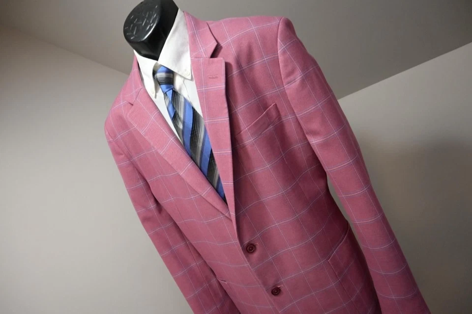 Nautica Windowpane Plaid Performance Blend Blazer Sports Jacket Mens Sz 46 L - Image 2 of 4
